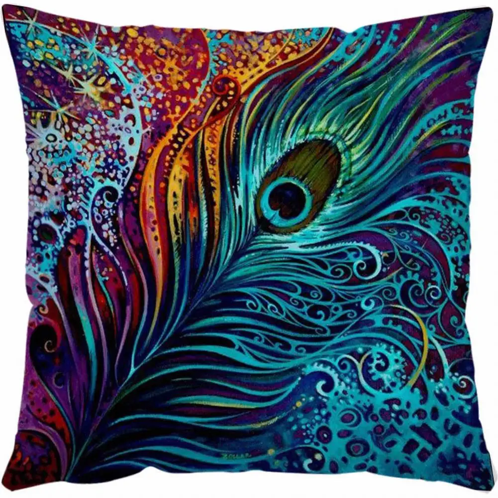 

Animal Peacock Pillowcase Decorative Sofa Cushion Case Bed Pillow Cover Home Decor Car Cushion Cover Cute Pillow Case 45*45cm
