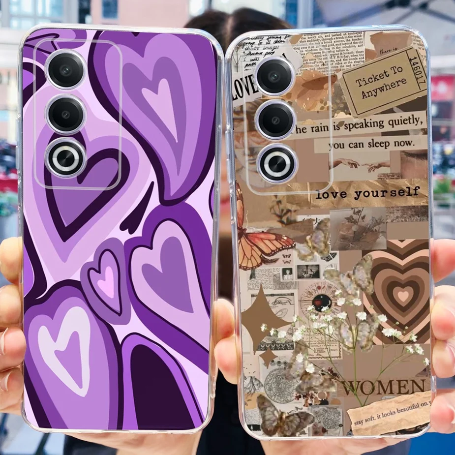 Для Oppo A3 Pro 5G Чехол A3Pro CPH2639 Роскошный чехол с росписью цветов Мягкие силиконовые