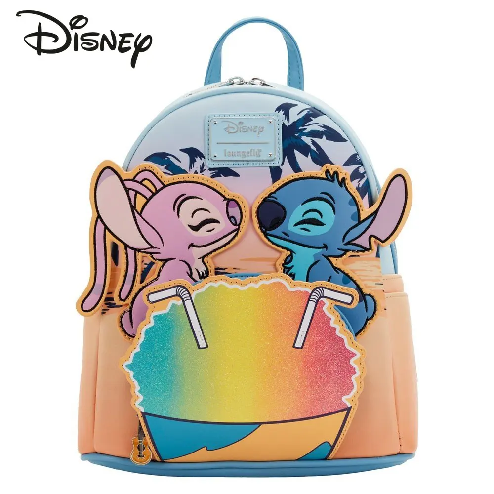 Disney Stitch 2023 New Women's Backpack Luxury Brand Mini Casual Backpack High Quality Cartoon 3D Cute Children's Schoolbag