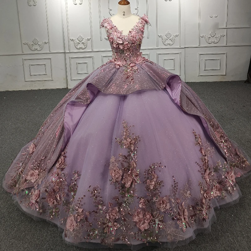 Jancember International Элегантные платья Quinceanera Бальное платье с v-образным вырезом на