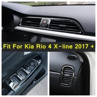 lapetus middle air ac outlet vent water cup holder panel cover trim for kia rio 4 x line 2017 2020 stainless steel black style