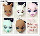 Мягкая пластиковая тренировочная голова для макияжа, голова для куклы-монстра, кукла BJD для отработки нанесения макияжа, Голова монстра без волос
