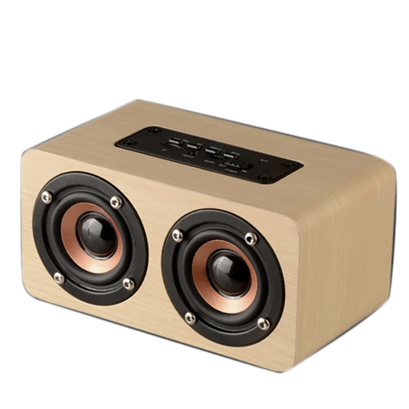 

Retro Bluetooth Speaker 10W Portable Wooden Home Audio Subwoofer Stereo Bluetooth 5.0 Support TF AUX