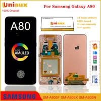 6 7 original amoled for samsung galaxy a80 a805f a8050 lcd display with frame touch screen digitizer galaxy a80 lcd replacement