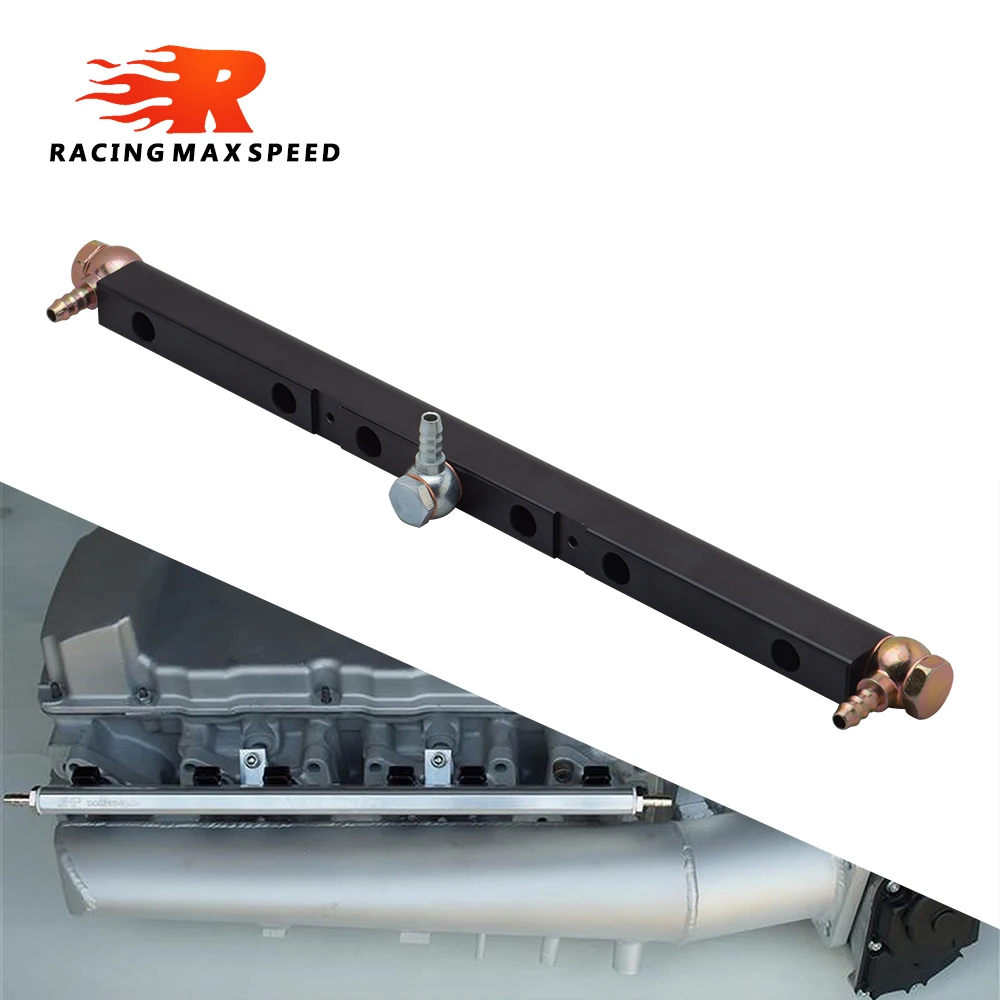 

High flow racing Aluminum fuel rail kit for vr6 turbo compressor black/silver FR-02-BK