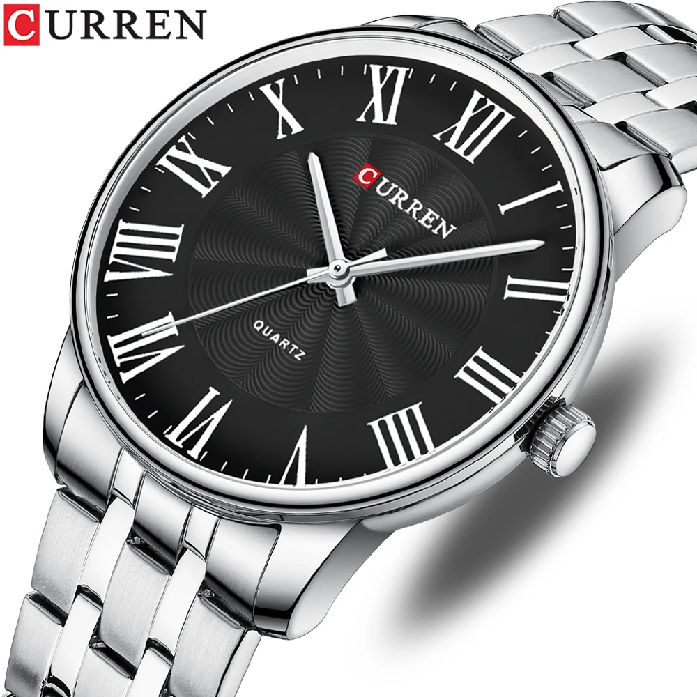 

Fashion Brand Quartz Watch Luxury Stainless Steel Men's Watches Simple Dial Quartz Movement Clock CURREN Wristwatch For Man