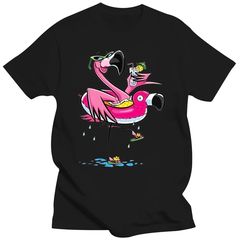

Мужская забавная футболка, модная футболка с Фламинго На фламинго, поплавковая труба, женская футболка с рисунком сока