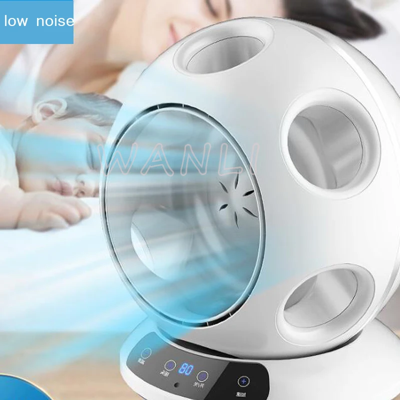 

220V Office Leafless Fan Ultra-quiet Home Desktop Dormitory Remote Air Purification Soccer Shape New