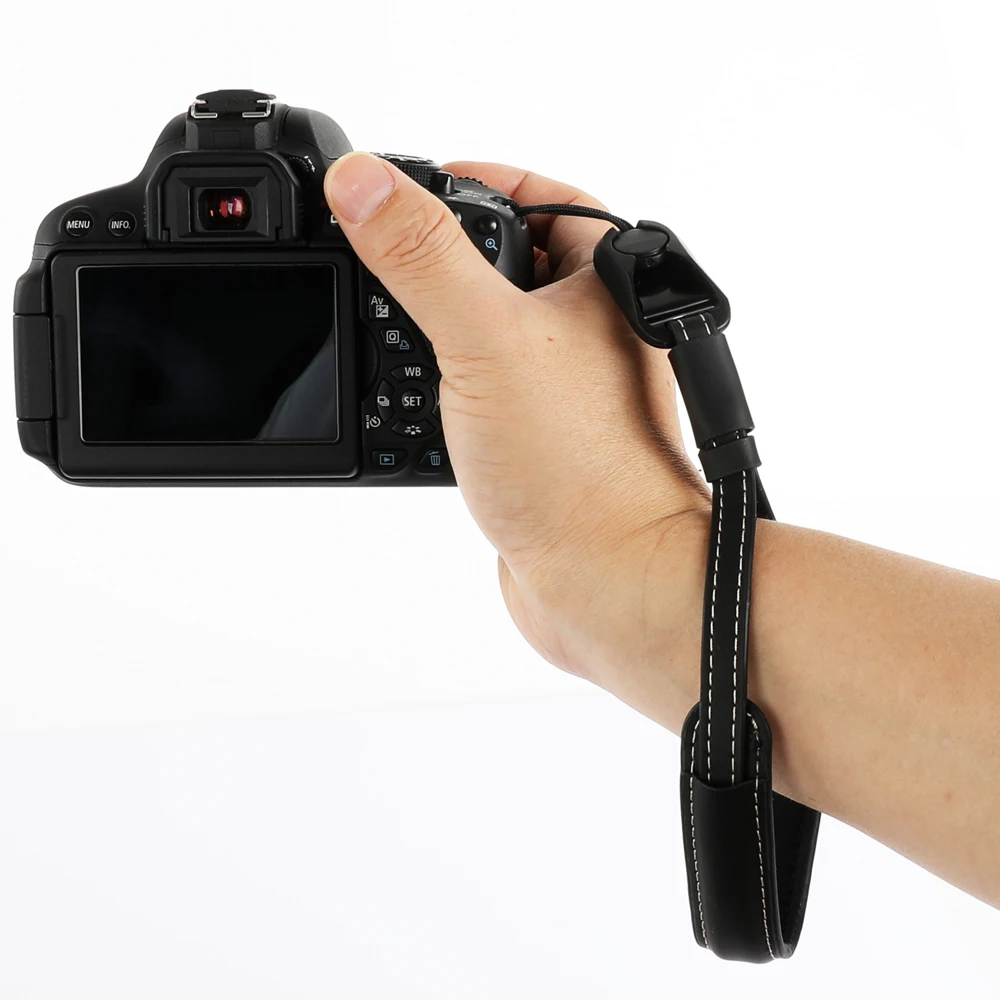 

Quick Release Buckle Camera PU Leather Hand Strap Grip Metal Ring Wrist For Sony Panasonic Olympus Nikon Canon Fujifilm Xiaoyi
