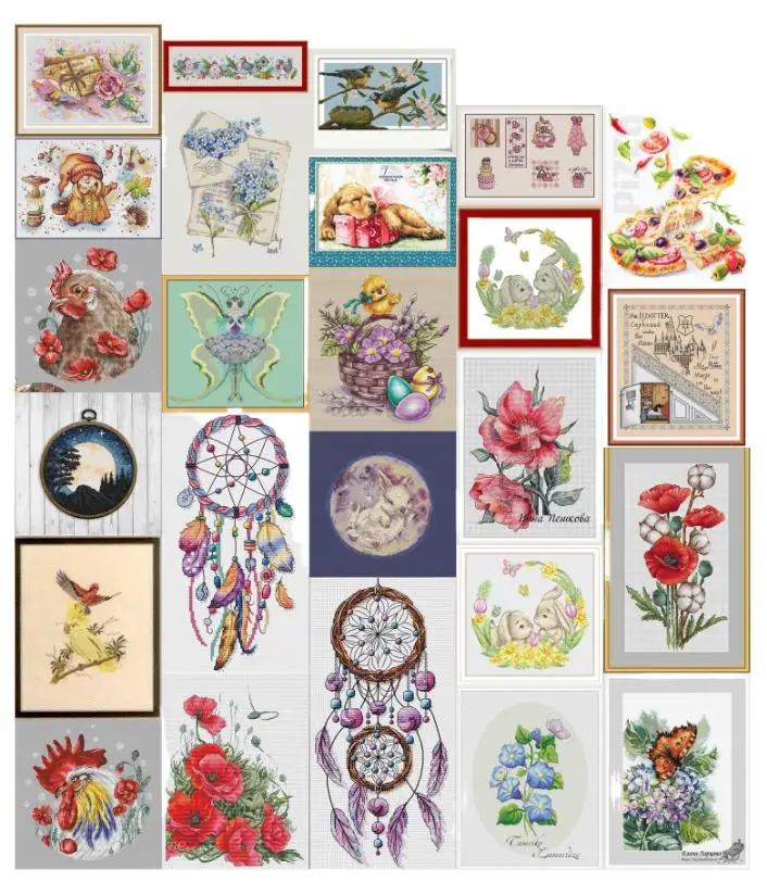 

Top Quality Beautiful Lovely Counted Cross Stitch Kit Sew Cozy -two red 28-35n Cross stitch set