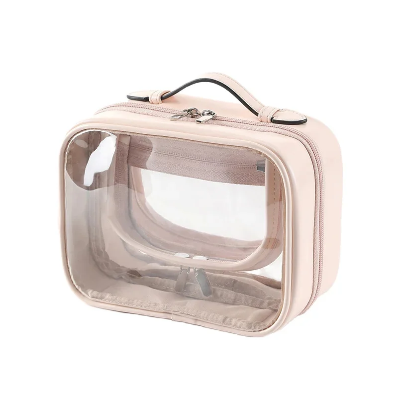 

Storage Waterproof Cosmetic Bag Double Layered Makeup Brush Storage Multifunctional Large Capacity Lady Travel Clear Makeup Bags