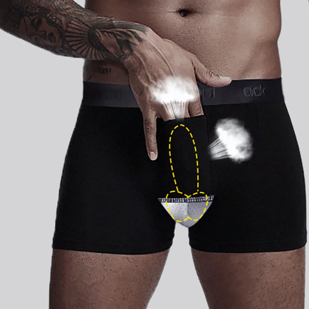 

Breathable Boxers Panties Men’s Underwear Bullet Separation Scrotum Physiological Underpants Shorts U Convex Pouch Boxer Briefs