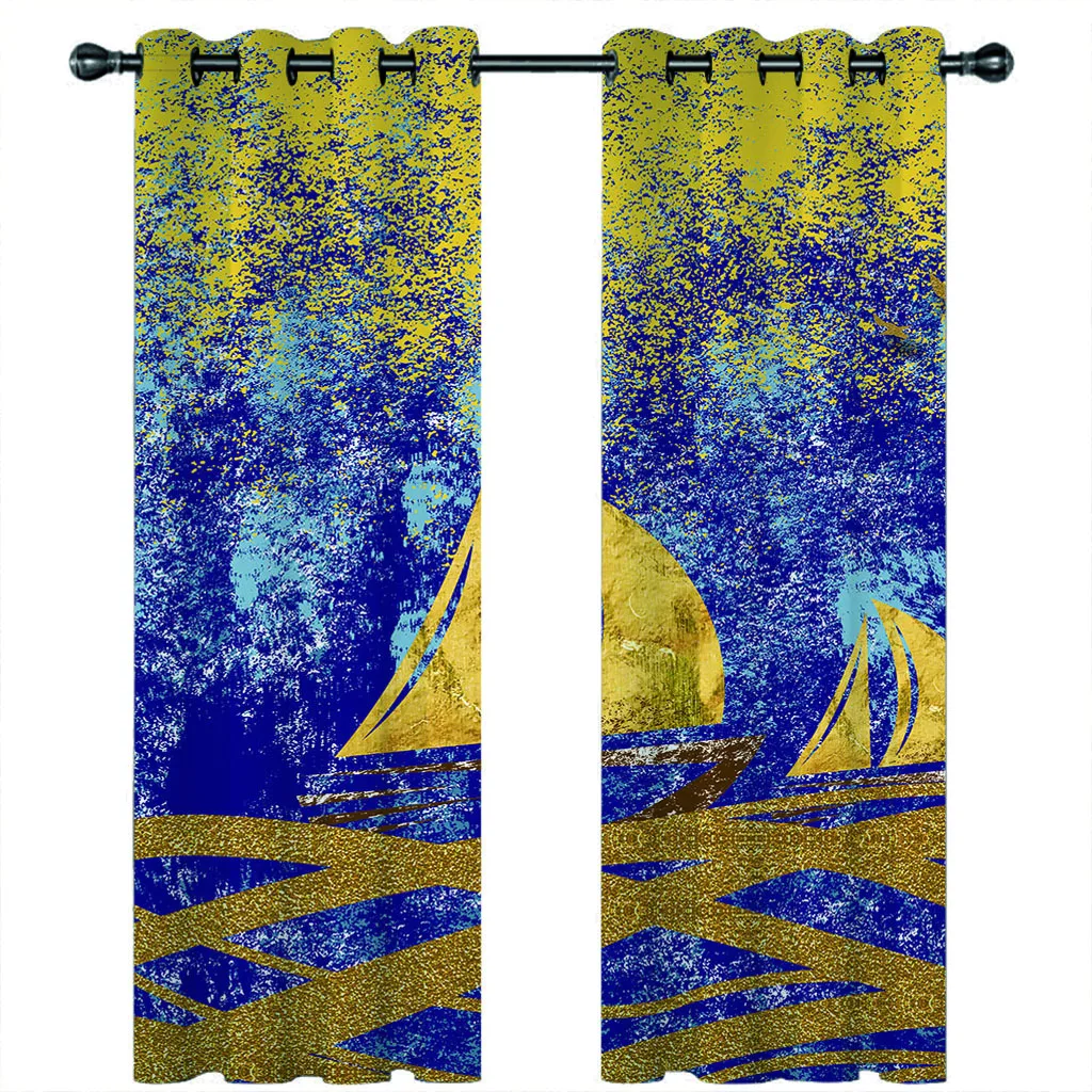 Индивидуальные шторы для спальни скандинавские абстрактные парусные лодки