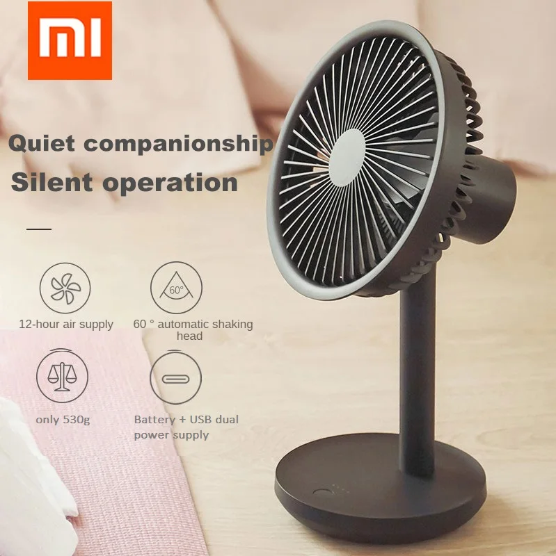 

Xiaomi Youpin Portable Desk Fan USB rechargeable Cooling Fan Outdoor Mini Floor Fan 4-Speed Home Silent Fan