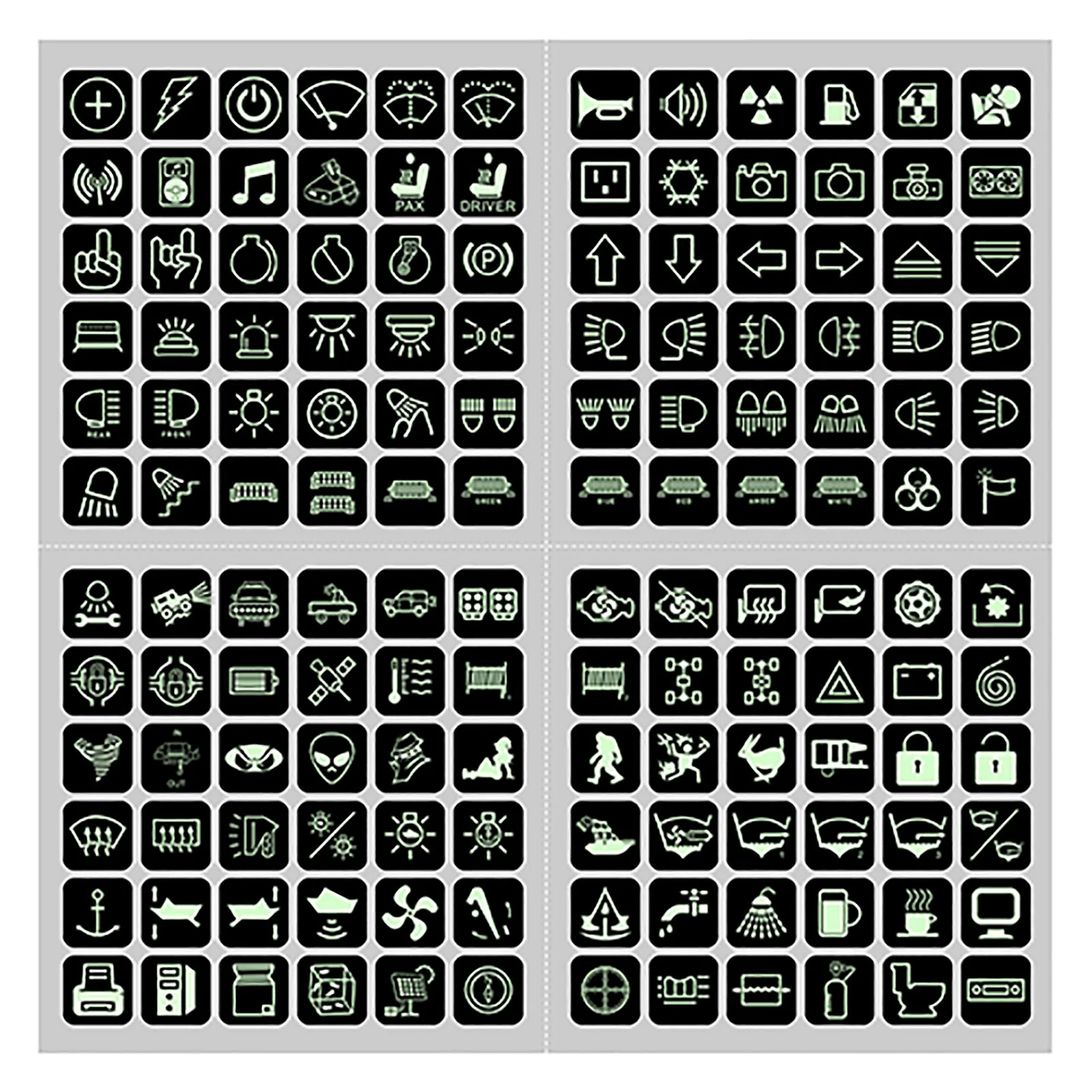 

Светящиеся в темноте наклейки на кнопки, светодиодная подсветка, автомобильный морской кемпер, наклейки на панель управления RV, водонепроницаемые этикетки с кулисным переключателем