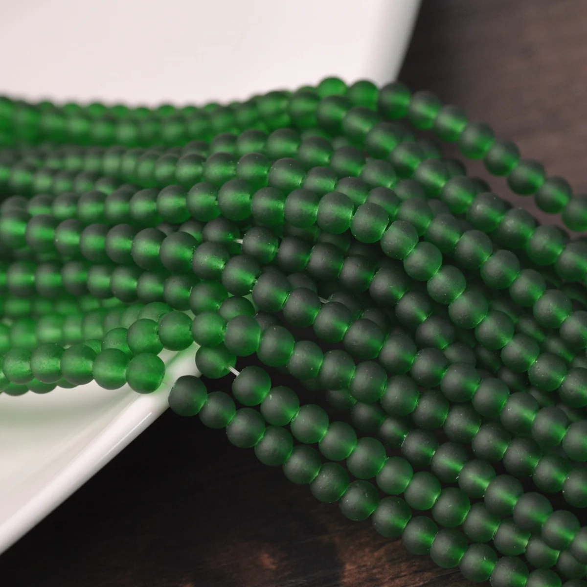 

20pcs/30pcs/100pcs Bulk 4mm 8mm 10mm Dark Green Jelly Like Round Crystal Glass Loose Beads For Jewelry Making