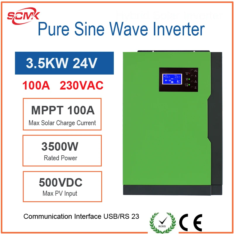 

Инвертор немодулированного синусоидального сигнала 3500 Вт 5500 Вт напряжение постоянного тока 24 В 48 В в переменный ток 230 В Инвертор солнечной ...
