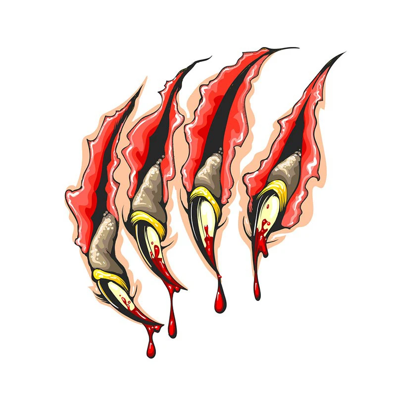 

13cm Scary Monster Claw Bloody Scratch Car Sticker PVC Body Exterior Accessories Motorcycle Decoration Waterproof Auto Decal K2