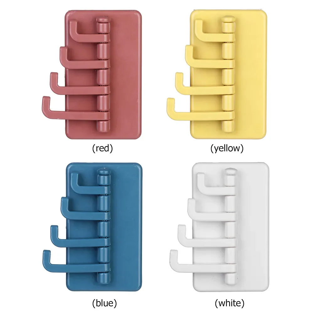 

Hang Strong! Four Bracket Hole-Free Wall Adhesive Key Hanger, Load Bearing Storage Bag Towel Rack with Super Adhesive for Kitche