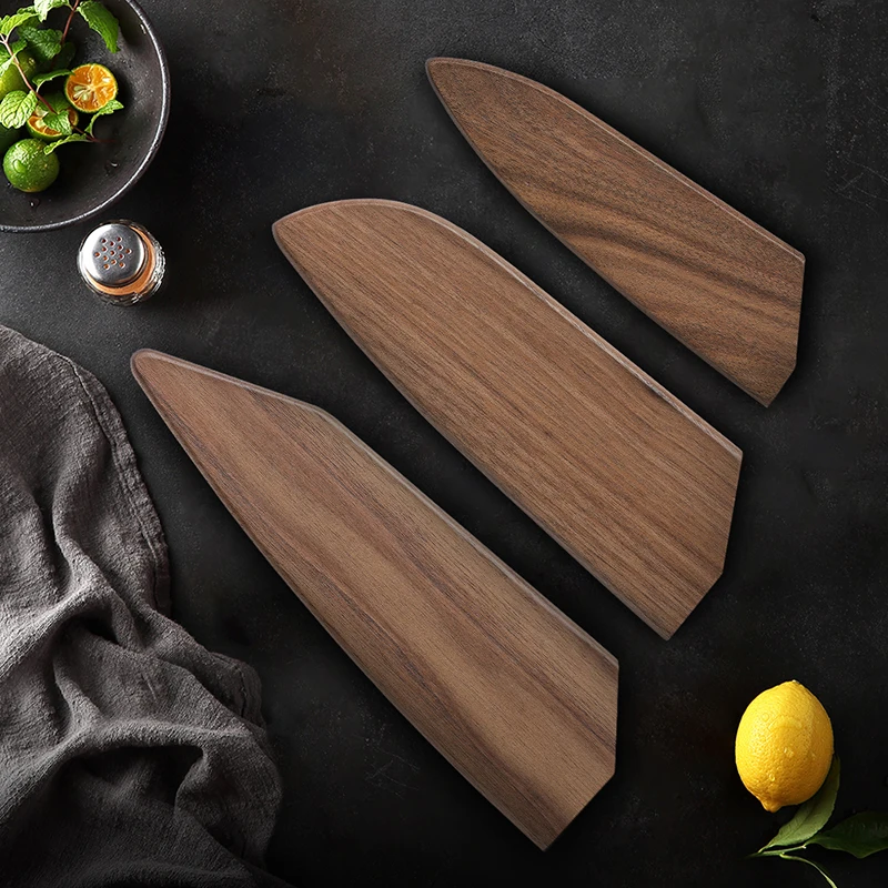 Фото 1 шт., деревянные ножны для ножей, японский шеф-повар, Santoku, органайзер для хранения ножей для нарезки, защита для лезвий, ножны, кухонные аксессуары №2