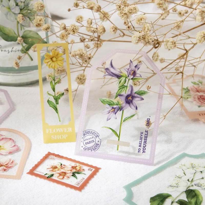 

Color Theme Series Flower Ledger Decoration 45pcs Material PET Stickers Craft DIY Handmade Scrapbooking Collage Album Supplies