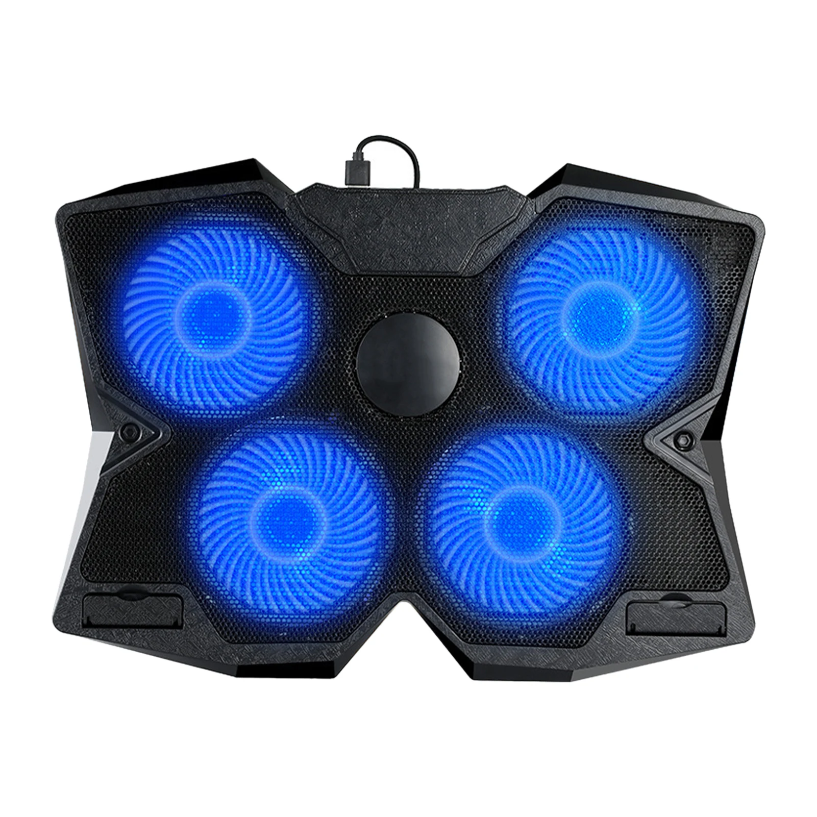 

Laptop Cooling Pad 2 USB Ports Gaming Adjustable Height Light Weight Stand Quiet Portable 4 Fans Cooler Office Base Home Led