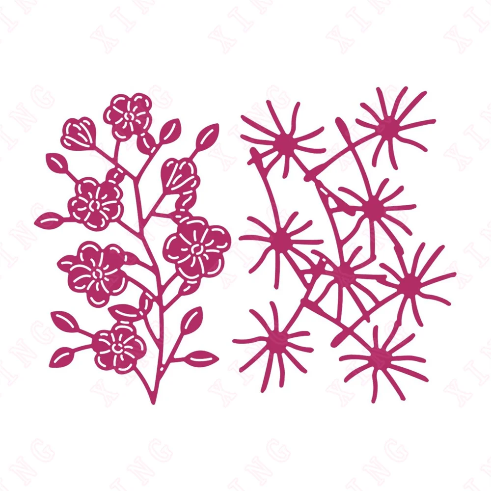 

Delicate Branch Flowers Metal Cutting Dies Scrapbook Diary Decoration Embossing Template Diy Greeting Card Handmade Craft Molds