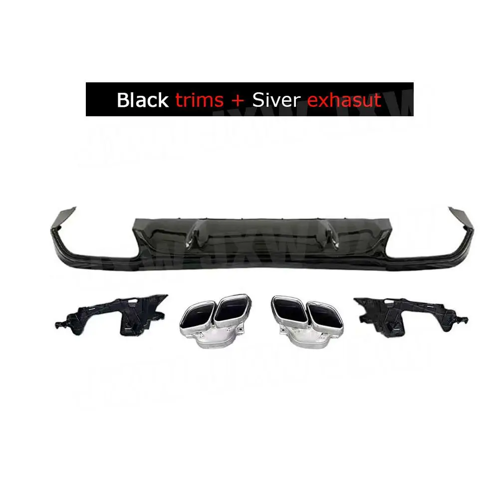 Диффузор для заднего бампера из АБС-пластика с насадками выхлопных газов Mercedes Benz