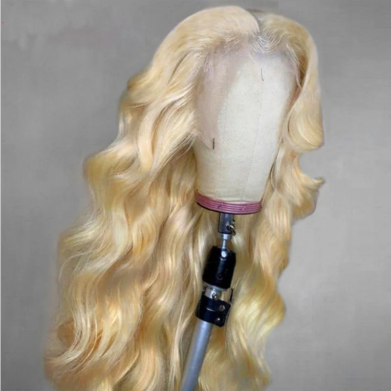 

Soft Ombre Blonde 26 Inch Long 180% Density Body Wave Lace Front Wig For Black Women Babyhair Preplucked Glueless Daily 613#