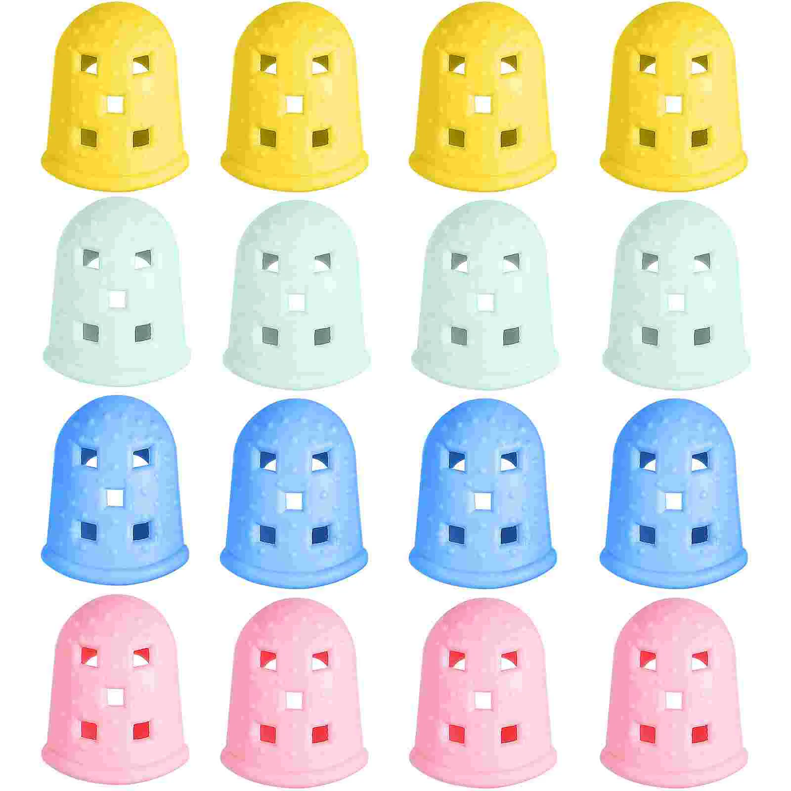

16 Pcs Finger Pain Relief Cots Protector Playing Guitar Thumb Sleeves Silicone Fingertip Protection Cap Covers Ukulele Kalimba