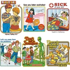 Термоклейкие нашивки с рисунком темного юмора, термонаклейки на одежду, термоклейкие наклейки для детской одежды