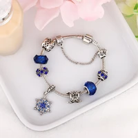 melos blue starry bracelet for women diy fairy tale christmas diamond studded snowflake glass beaded bracelet womans bracelet