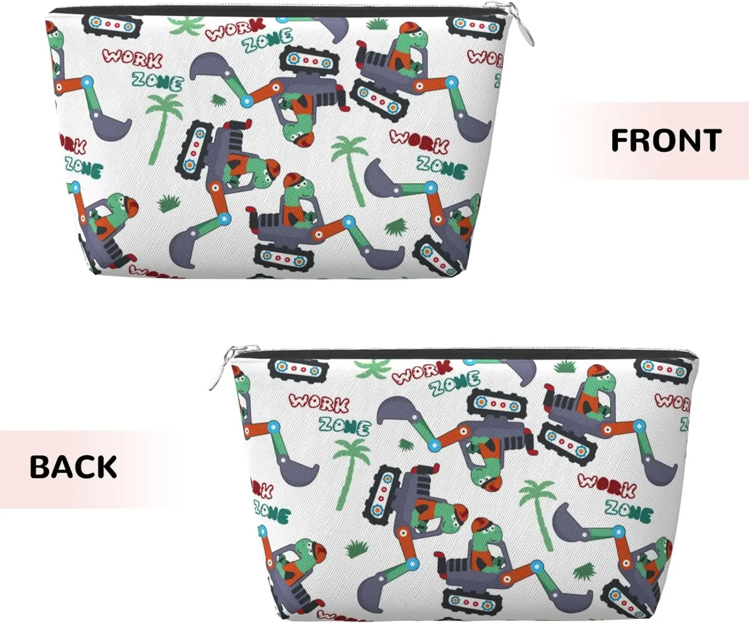 Динозавр на экскаваторе2 женская косметичка дорожный размер туалетные