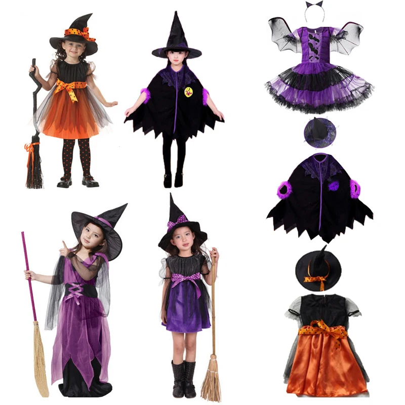 

Halloween Costume for Kid Cosplay Performance Witch Costumes Children Vampire Costume Girl Party Princess Fancy Dress Up Clothes