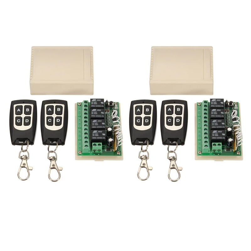 

12V 4CH Channel 433Mhz Wireless Remote Control Switch Integrated Circuit With 4 Transmitter DIY Replace Parts Tool Kits