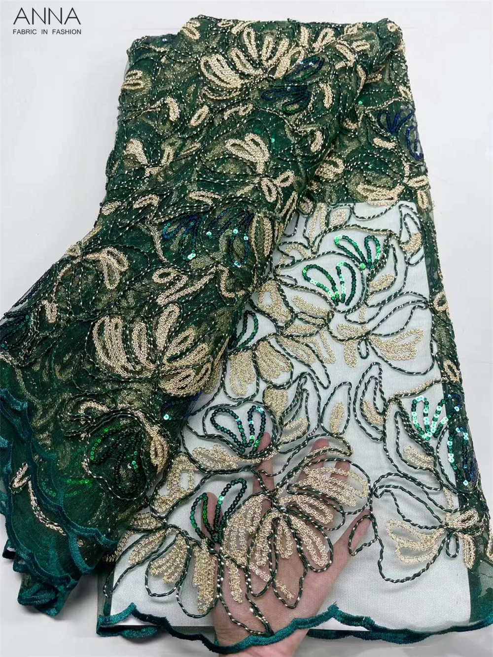 

Африканская кружевная ткань 2023, Высококачественный кружевной материал, нигерийская французская кружевная ткань с блестками для свадебного платья