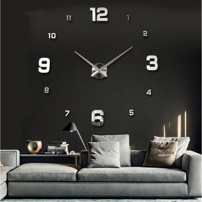 

NEW2023 Wall Clock Clocks Watch Horloge Murale Diy 3d Acrylic Mirror sticker Large Home Quartz Circular Needle Modern Free Shipp
