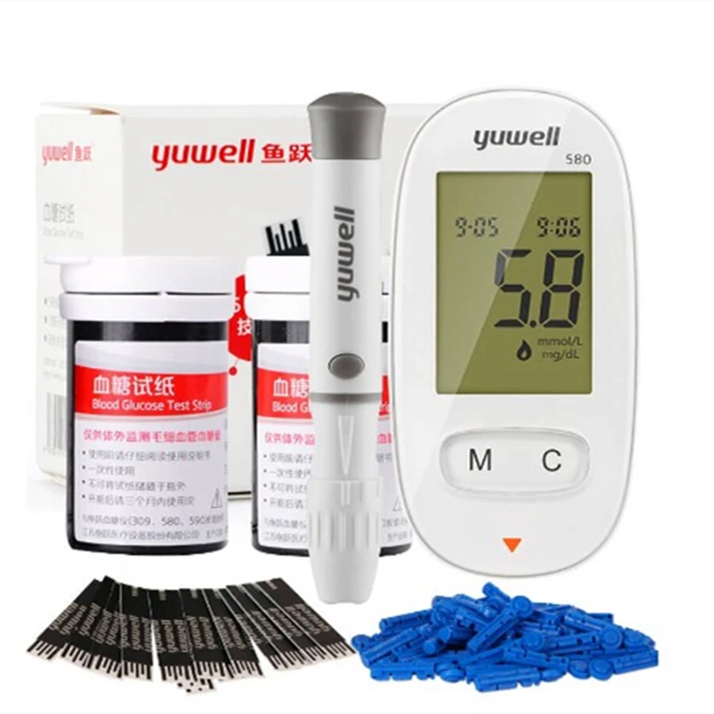 

Глюкометр YUWELL 580 для измерения уровня сахара в крови при диабете тест-полоски глюкометр аксессуары для диабетиков монитор уровня сахара в к...