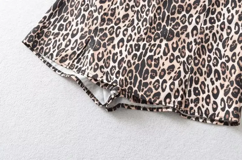 Elmsk High Street Fashion Leopard Print Shorts High Waist Casual Shorts Women Bermuda Ladies