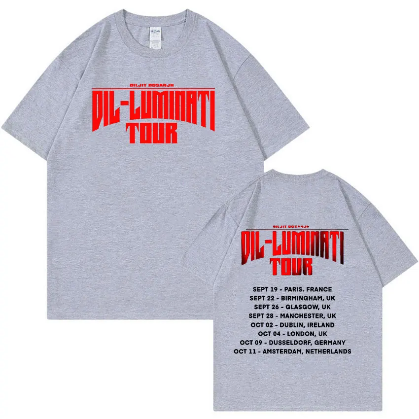Футболка Diljit Dosanjh Dil-Luminati Tour 2024 с принтом для мужчин и женщин винтажная Модная