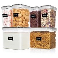 airtight food storage containers 6 pcs plastic bpa free kitchen pantry storage containers for sugarflour and baking