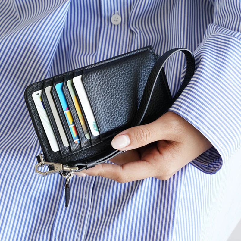 Женский кошелек из натуральной кожи роскошный дизайн женский на молнии модный