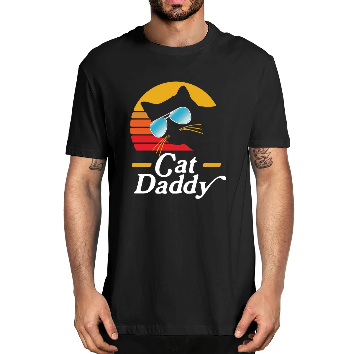 

Cat Daddy 80S Style Retro Vintage Funny 100% Cotton Summer Men's Novelty Oversized T-Shirt Women Casual Streetwear Classic Tee
