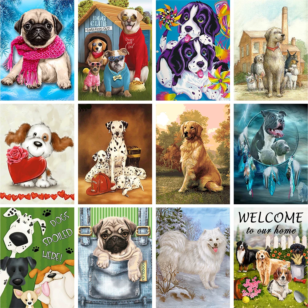 Набор для рисования алмазным рисунком 5D набор сделай сам с собаки полное круглое