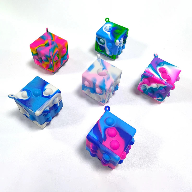 

Pop It Multicolor Decompression Dice Fidget Toys Anti-Stress Relieve Autism Adult Children Sensory Squishy Squeeze Toy for Kids