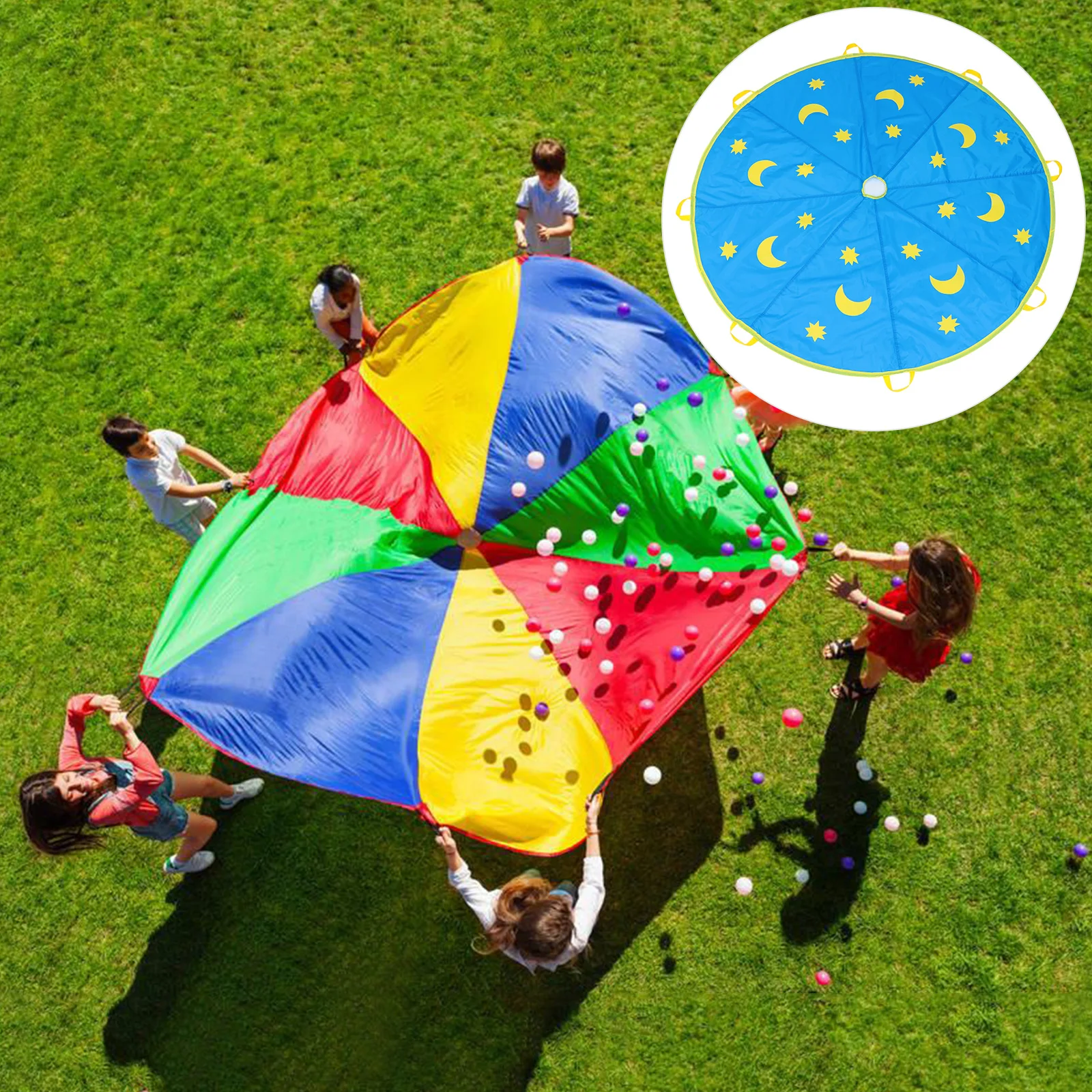 

1pc Star Moon Parachute Kindergarten Early Education Outdoor Children Parachute