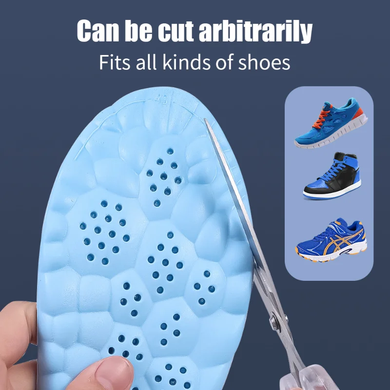Soft Latex Sport Insoles Ice Silk Sport Insoles Breathable High-elasticity Shock Absorption Running Shoe Pad for Men Women