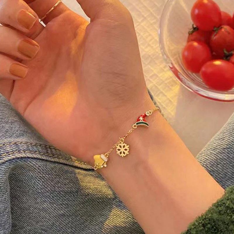 Милый браслет дружбы в рождественском стиле для женщин красочная массивная