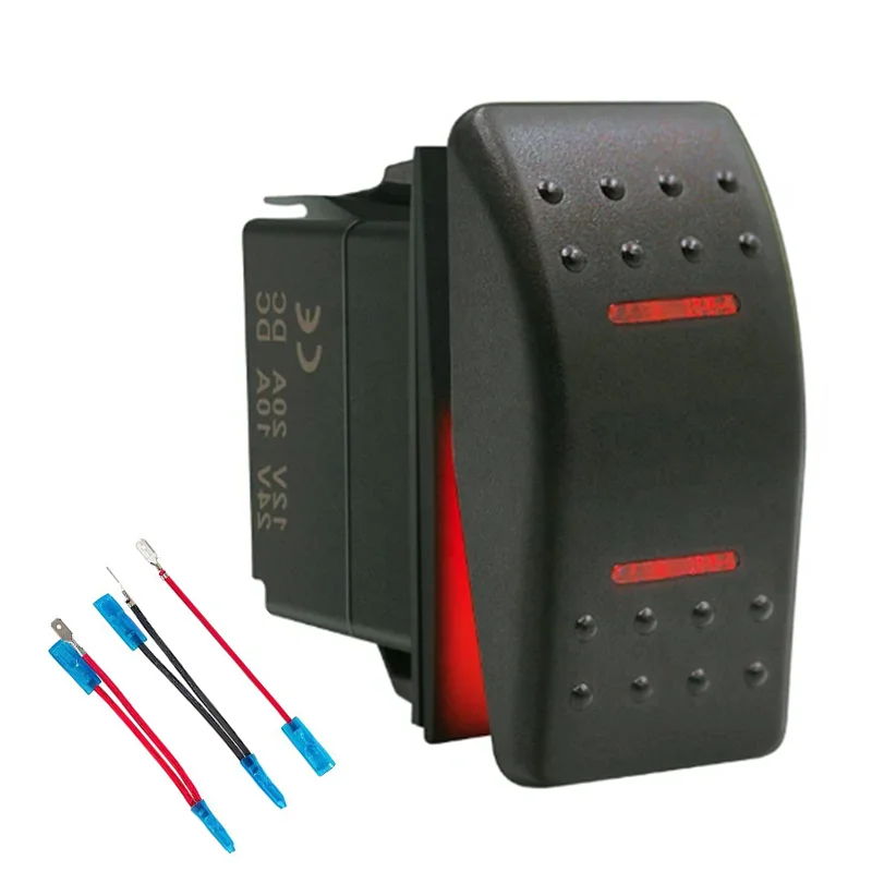 

Кулисный переключатель водонепроницаемый (ON)-Off-(ON) 3-позиционный морской кулисный переключатель 12 В 20 А DPDT 7-контактный тумблер для лодки для автомобиля