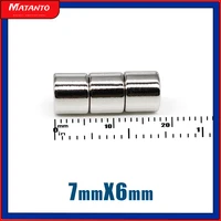 102050100200pcs 7x6 mm small strong cylinder rare earth magnet n35 round neodymium magnet 7x6mm permanent magnet disc 76 mm